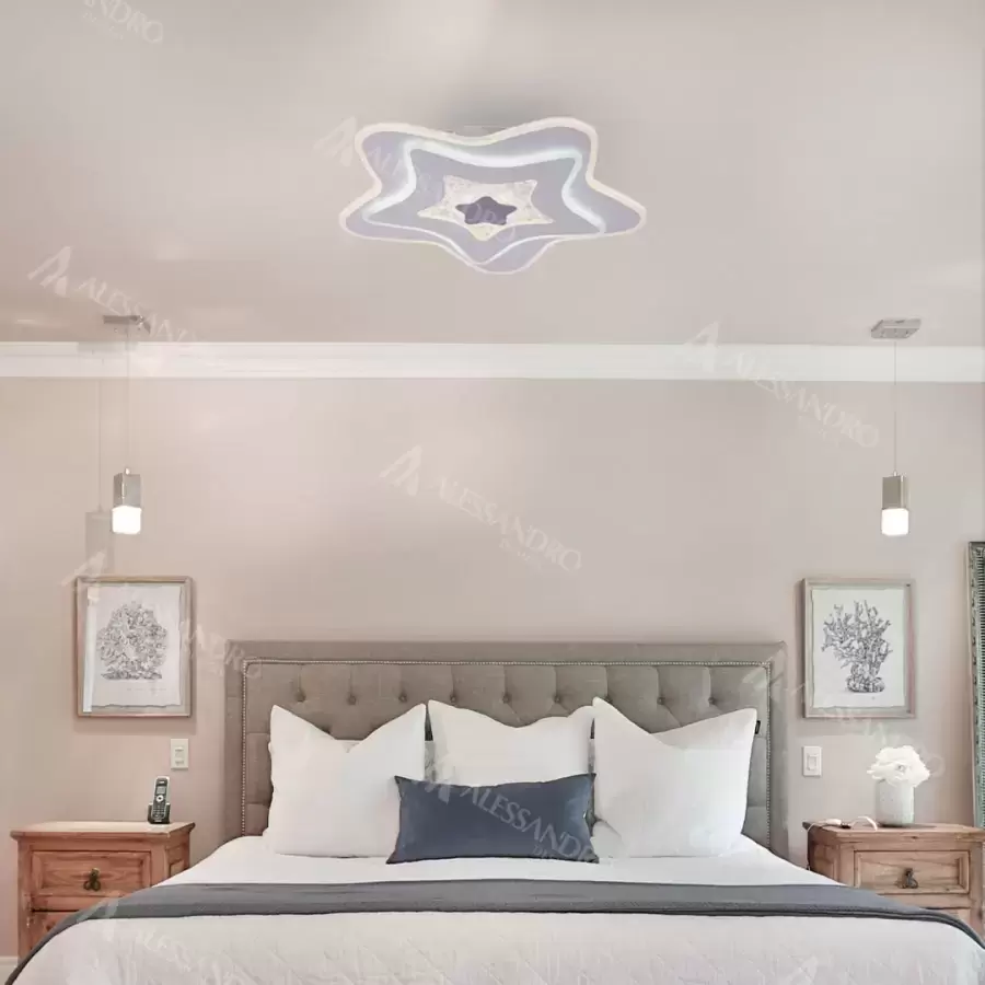 Lustra LED cu Telecomanda Melania 126W Dimabila Alb