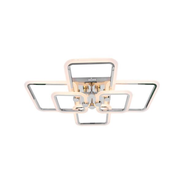 Lustra LED cu Telecomanda Tazara, 200W, Crom, Acril - imagine 3