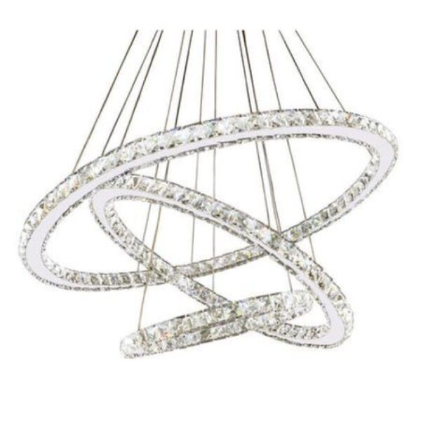 Lustra LED Cristal cu Telecomanda Teatru 36W Argintiu - imagine 3