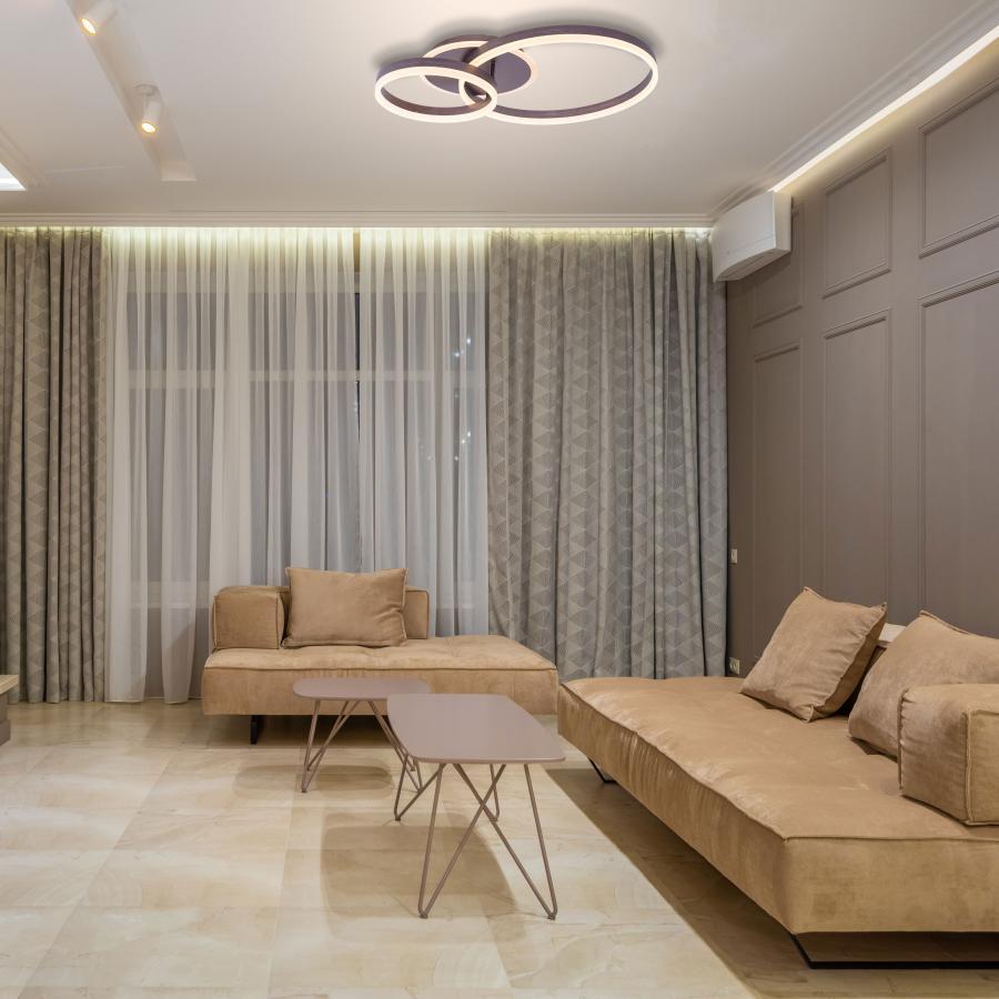Lustra LED cu Telecomanda Vanesa, 160W, Dimabila, Maro