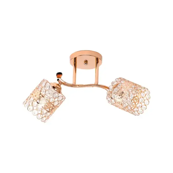 Lustra Marbela, 2*E27, Auriu, Metal si Cristal