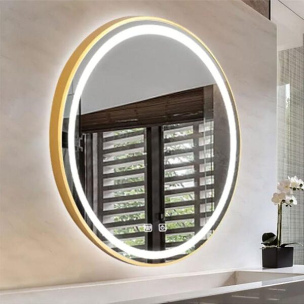 Oglinda LED Touch Venere Sistem Dezaburire Rama Aurie 70x70 cm Colectia Marcello Funghi - imagine 2