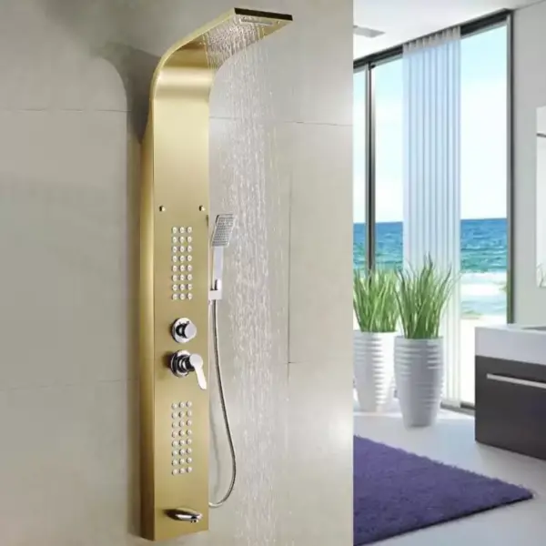 Panou de dus, Inox SUS304, Auriu, LYP/001 - imagine 2