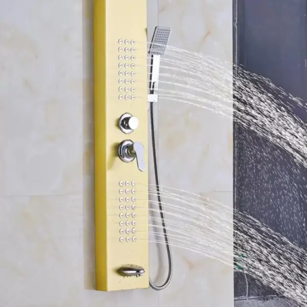 Panou de dus, Inox SUS304, Auriu, LYP/001 - imagine 4