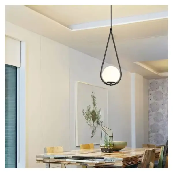 Pendul Major 1x E27 Alb Negru