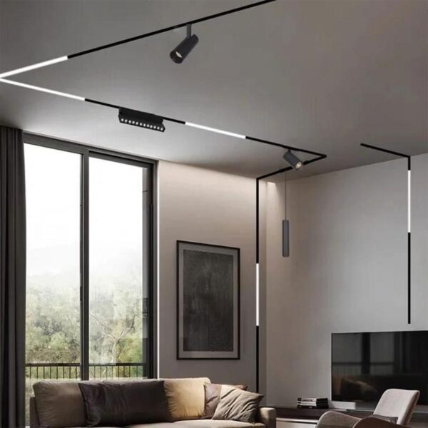 Sina Incastrata pentru Proiectoare Magnetice, 2m, Negru - imagine 3