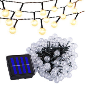 Ghirlandă Solară 100xbile, lumina calda 9.9m
