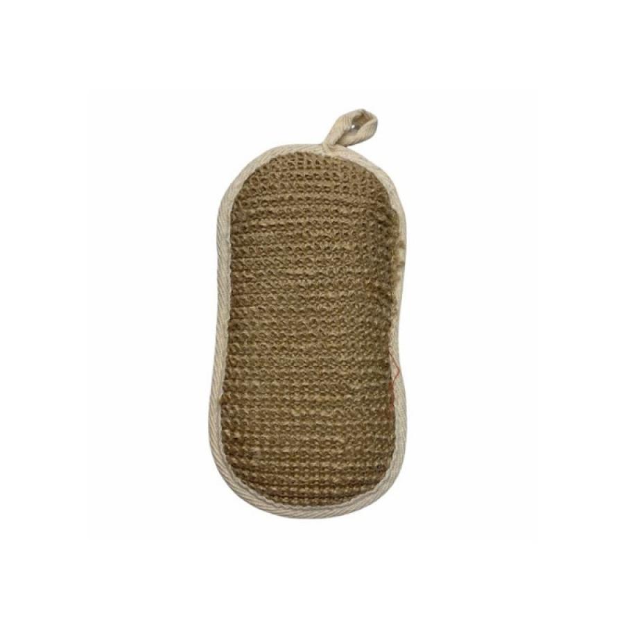 Burete de Baie Exfoliant, 10*20 cm, Dreptunghiular, Alb/Verde – Crem