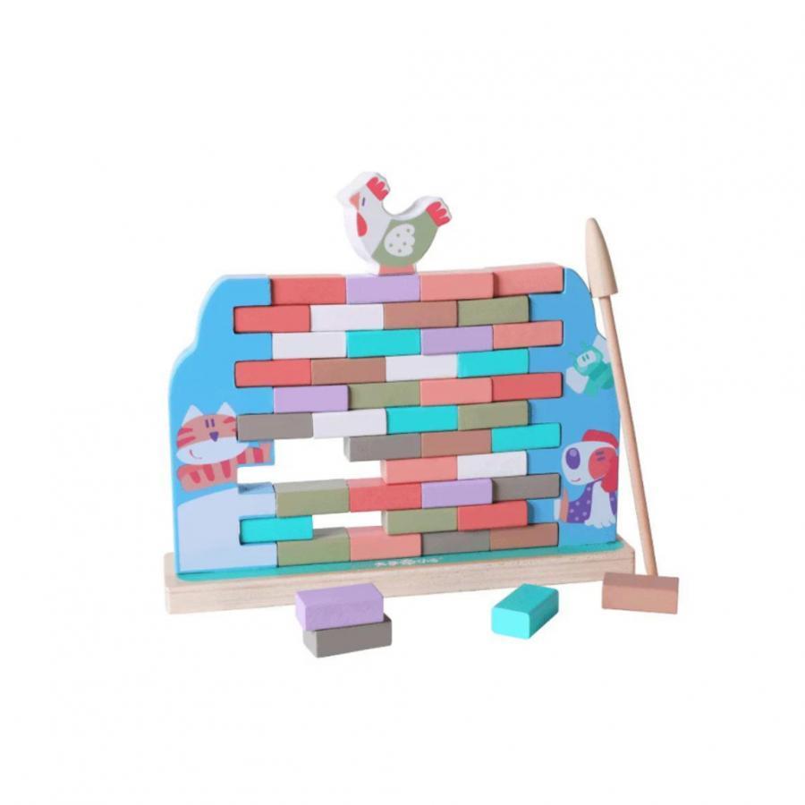 Joc tip Puzzle 3D cu Animalute Domestice, Multicolor, Lemn