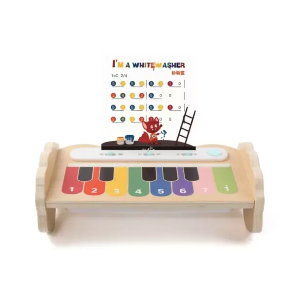 Jucarie tip Pianul Elefantelului Cantaret, Lemn si Plastic - imagine 2