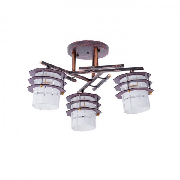 Lustra Eugenia, 3*E27, Mahon, Metal si Sticla - imagine 2