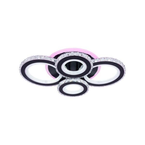 Lustra Led Malina cu Telecomanda, 132W, Dimabila, Acril si Cristal, Negru - imagine 2