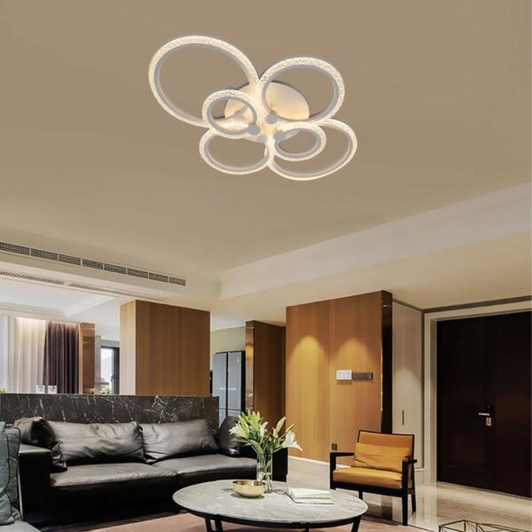 Lustra LED cu Telecomanda Aida, 148W, Dimabila, Alb -RESIGILAT-