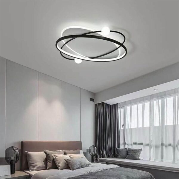 Lustra LED cu Telecomanda Ignacia 90W Dimabila Alb Negru - RESIGILAT -