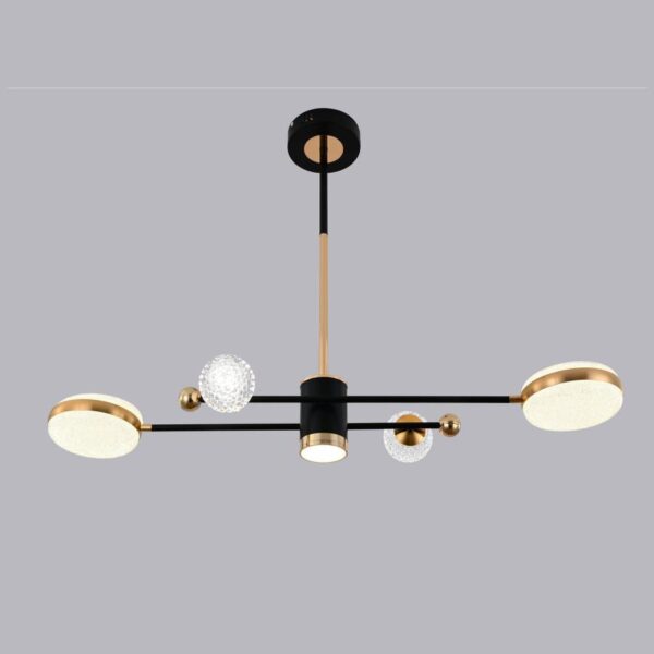 Lustra LED cu Telecomanda Latiffa 66W, Auriu Negru - imagine 2