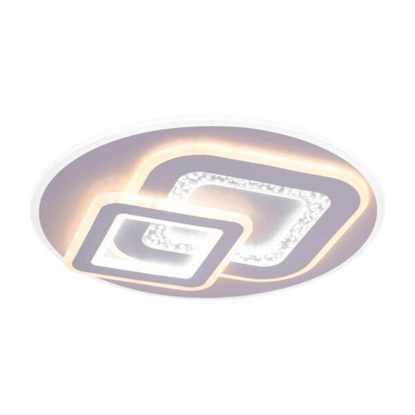 Lustra LED cu Telecomanda Remo 200W, Dimabila, Alb - RESIGILAT - - imagine 2