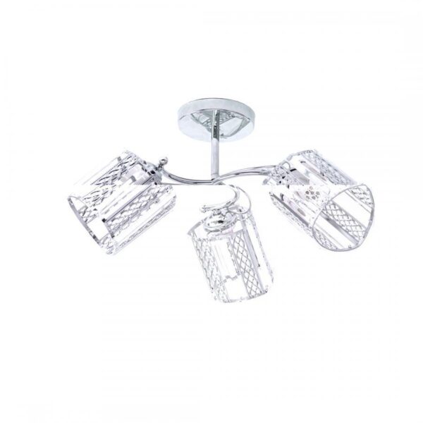 Lustra Raluca, 3*E27, Crom, Metal si Cristal