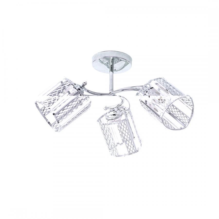 Lustra Raluca, 3*E27, Crom, Metal si Cristal