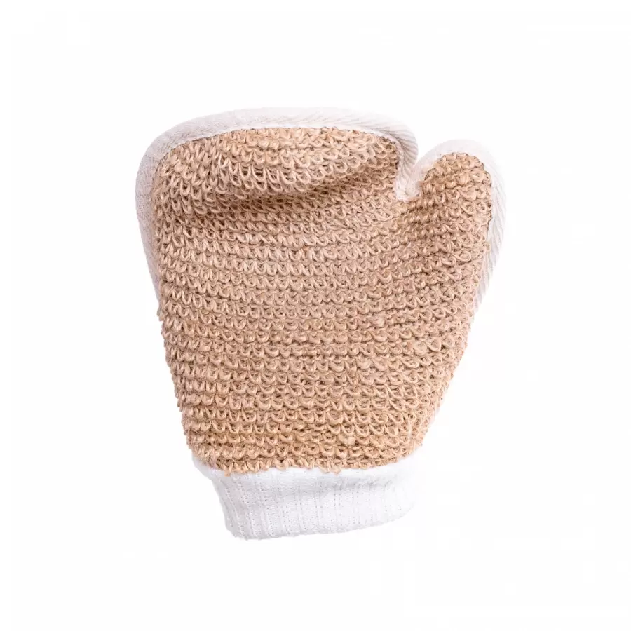 Manusa Exfolianta, 16*22 cm, Bumbac si Canepa, Alb/Verde – Alb