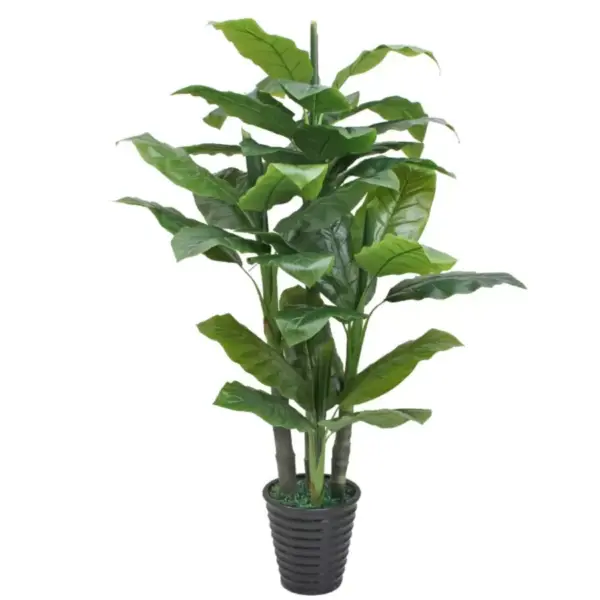 Planta Artificiala Banan japonez, 4 Crengi, fara Ghiveci 180cm Verde - imagine 2