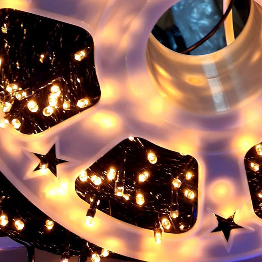 Rola Instalatie 500 Leduri, 50 m, Led Cilindric, Fir Negru, Alb/Albastru/Galben/Multicolor – Galben