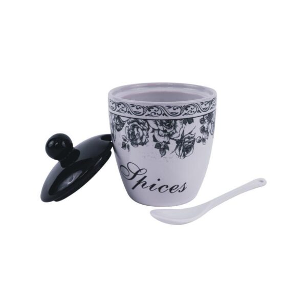 Set 3 Borcane Pentru Condimente cu Suport Inclus, Ceramica, Albastru - imagine 2