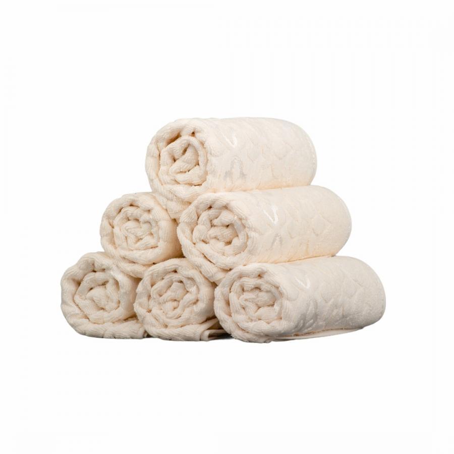 Set 6 Prosoape, 50*90 cm, Bumbac, Crem