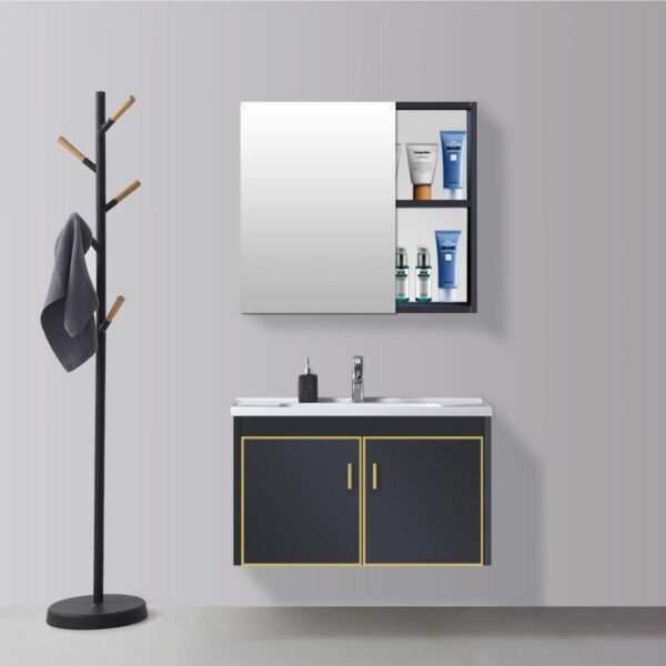 Set Mobilier Baie, Negru, PVC, T346/80