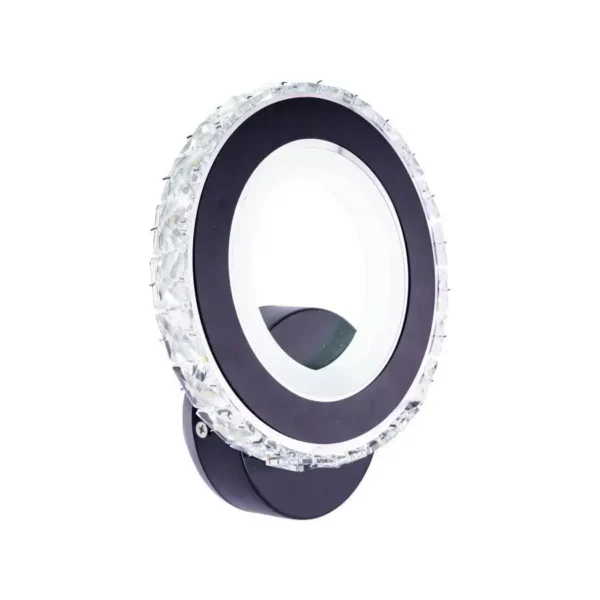 Aplica LED Malina, Negru cu Crom, Acril si Cristal, Lumina Rece/Calda/Neutra