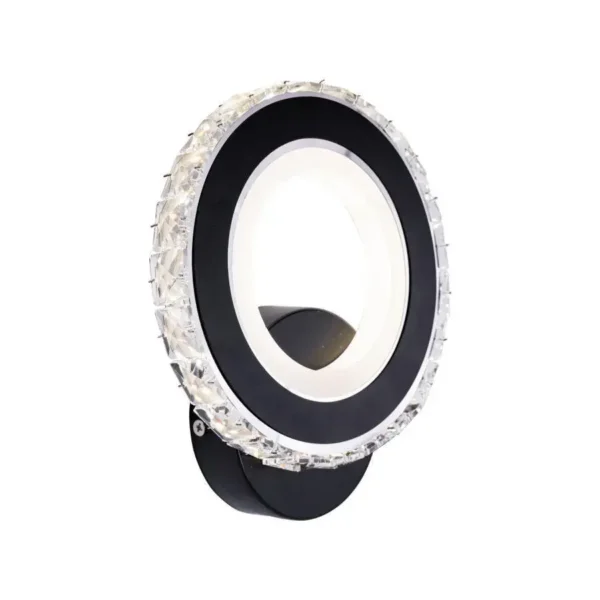 Aplica LED Malina, Negru cu Crom, Acril si Cristal, Lumina Rece/Calda/Neutra - imagine 3