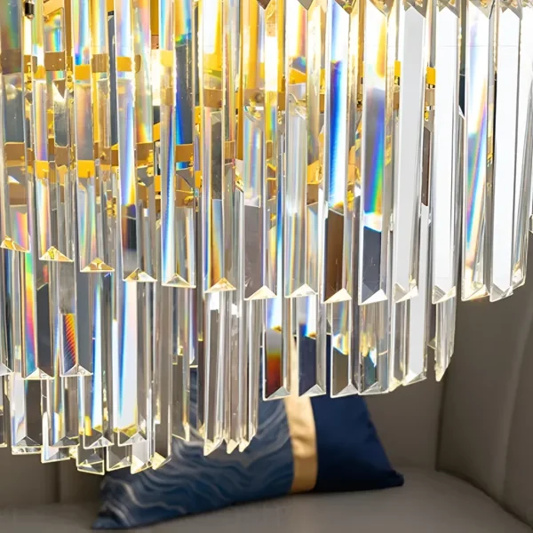 Candelabru Cristal Grant 6x E27 Auriu - imagine 3