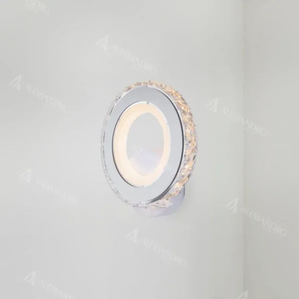 Aplica LED Borandis, Alb cu Crom, Acril si Cristal , Lumina Rece/Calda/Neutra - imagine 4