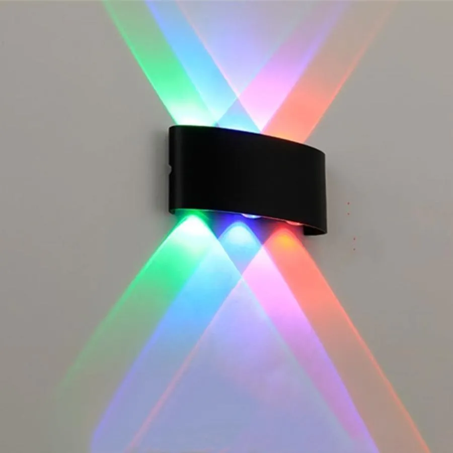 Aplica LED de Exterior Damir, 6W, RGB, Metal, Negru - imagine 3