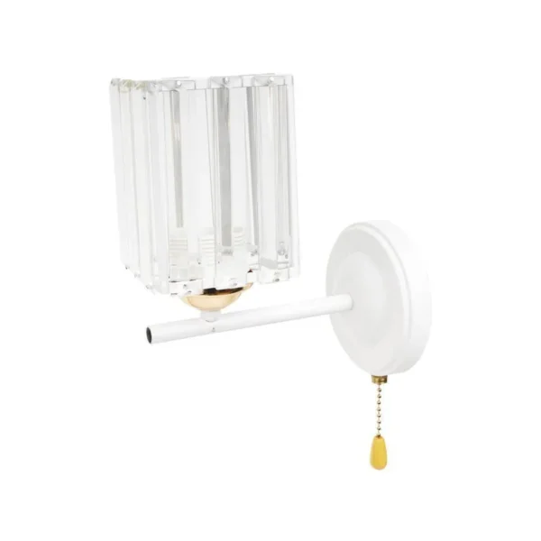 Aplica Mirabela, 1*E27, Metal si Cristal, Alb - imagine 3