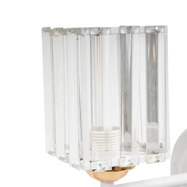 Aplica Mirabela, 1*E27, Metal si Cristal, Alb - imagine 4