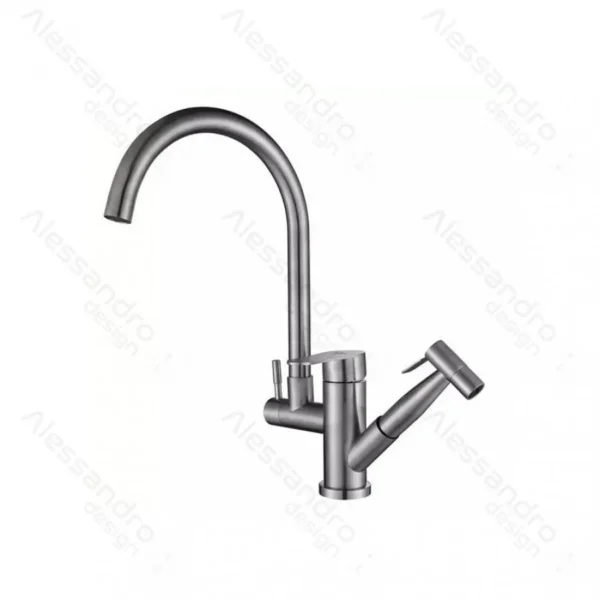 Baterie Bucatarie cu Dus Extractibil Korman Technik, Inox SUS304, Satinat, CF034 - imagine 6