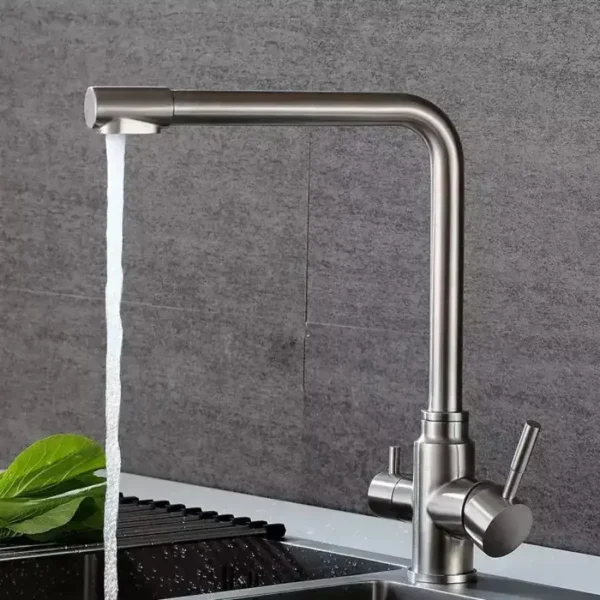 Baterie Bucatarie cu 3 Cai Inox Argintiu CF016 - imagine 3