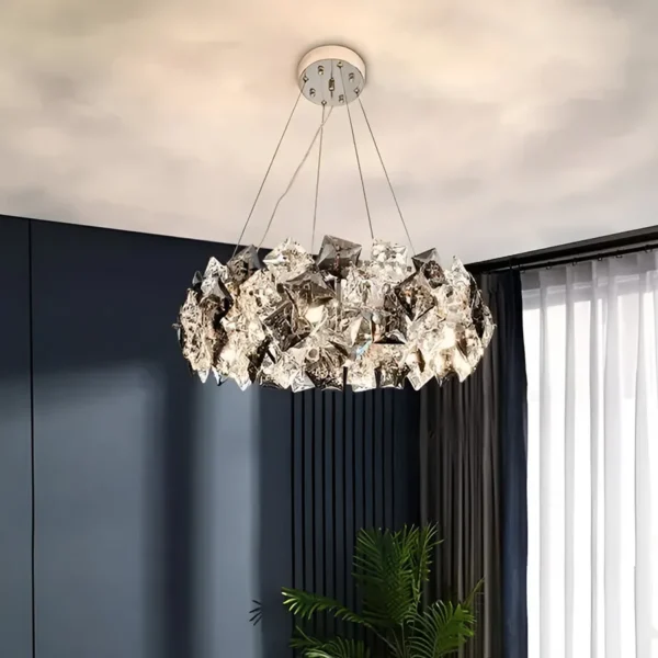 Candelabru Cristal Hara 9x E27 Argintiu - imagine 4