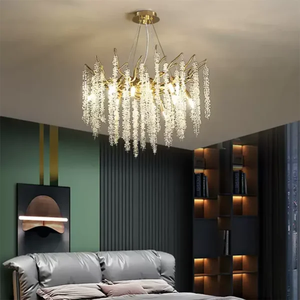 Candelabru Cristal Judson 6x E14 Auriu - imagine 2
