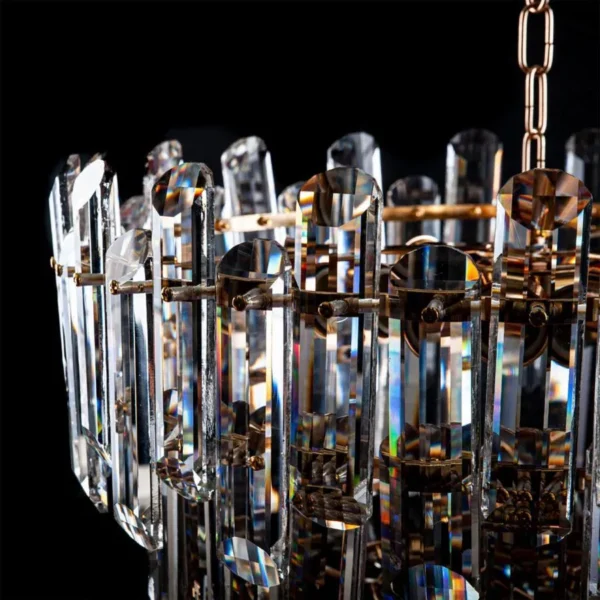 Candelabru Fedreric, 8*E27, Auriu, Metal si Cristal - imagine 4