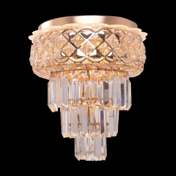 Candelabru LED Cristal Henri 24W Auriu - imagine 7