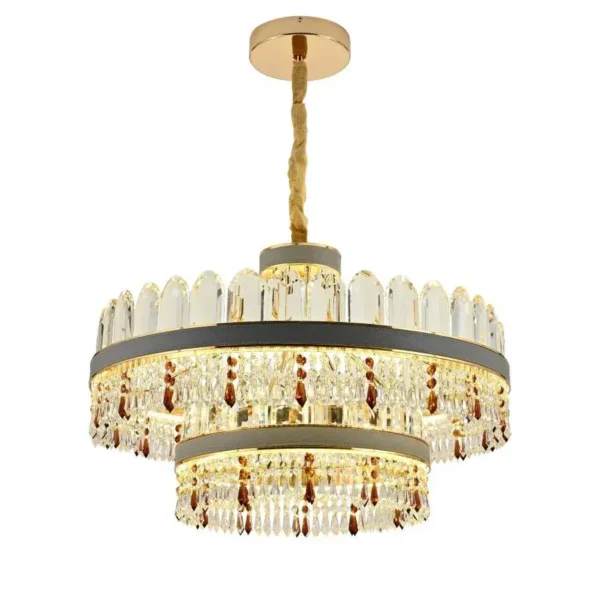 Candelabru LED Pollux cu Telecomanda, 300W, Auriu, Cristal, Dimabila - imagine 4