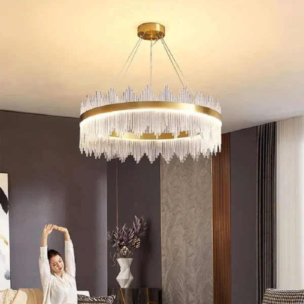 Candelabru LED cu Telecomanda Lazaro 63W Dimabil Auriu - imagine 5