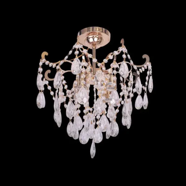 Candelabru Vladimir, 5*E27, Auriu, Metal si Cristal - imagine 5