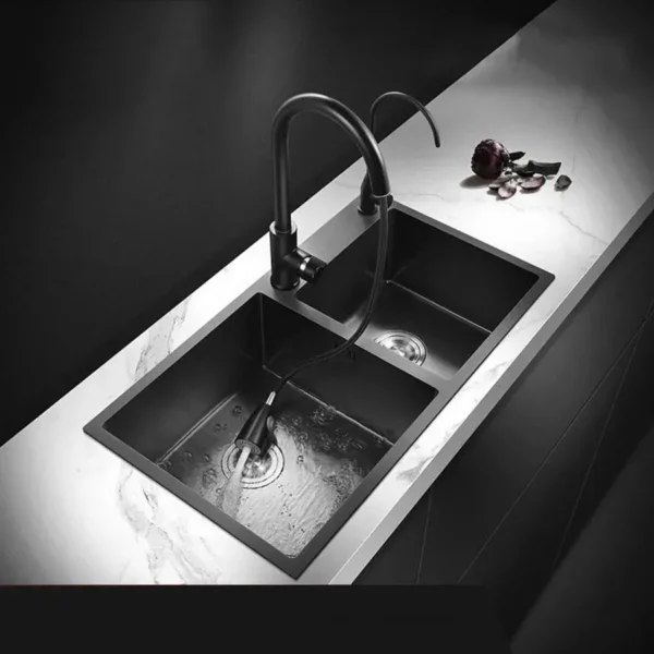 Chiuveta Bucatarie Inox 82x45 cm Gri Inchis - imagine 3