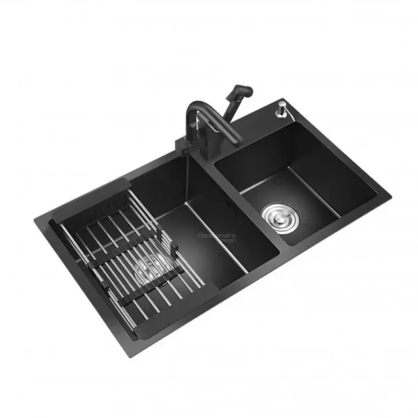 Chiuveta Bucatarie Inox 82x45 cm Gri Inchis - imagine 4