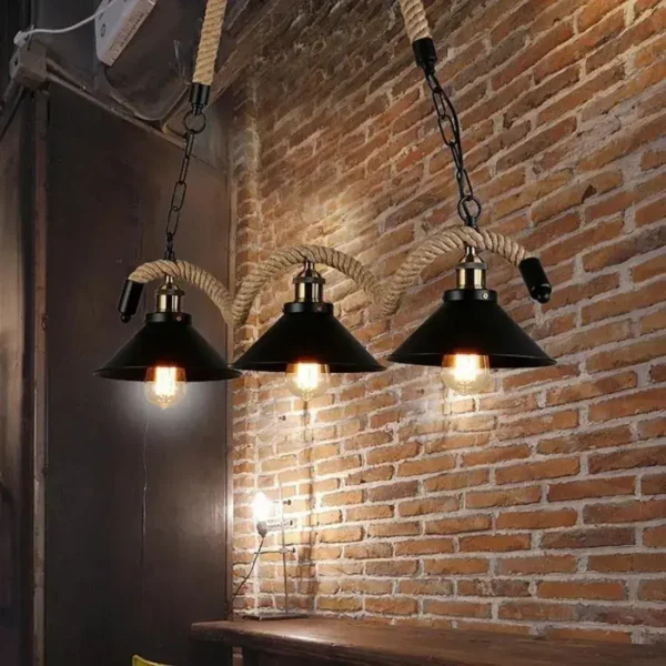 Lustra Franghie, 3*E27, Maro, Metal si Sfoara - imagine 6