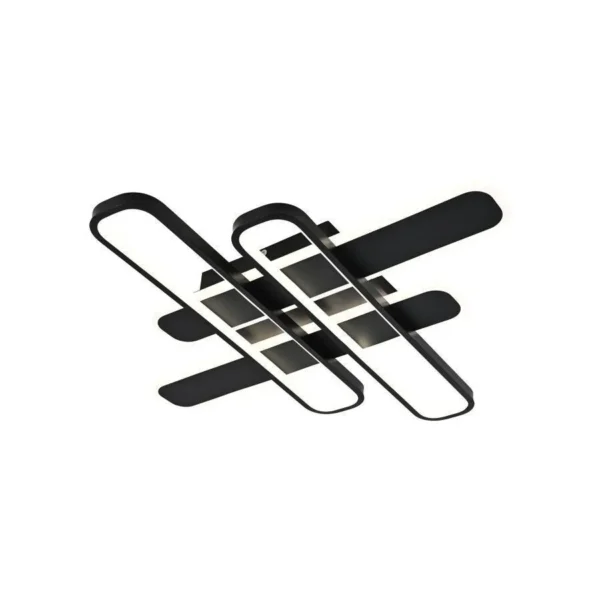 Lustra LED Afina cu Telecomanda, 120W, Acril si Metal, Negru - imagine 6
