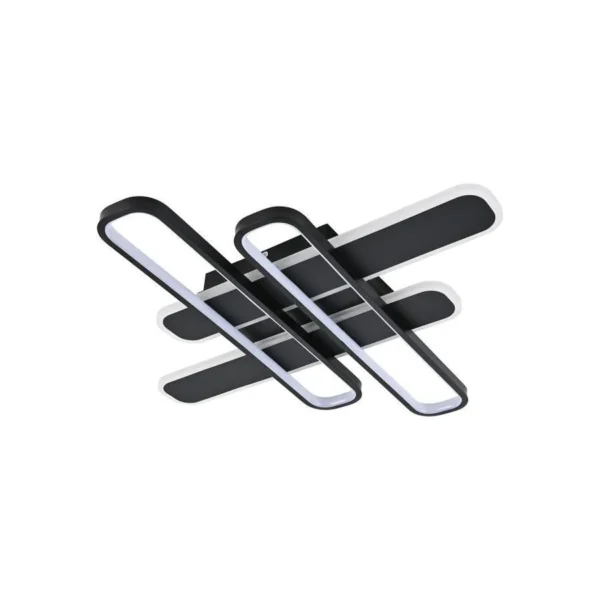 Lustra LED Afina cu Telecomanda, 120W, Acril si Metal, Negru - imagine 8