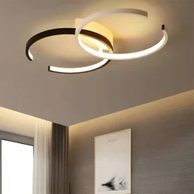 Lustra LED Alesis cu Telecomanda, 80W, Metal si Acril, Lumina Rece/Calda/Neutra, Alb cu Negru